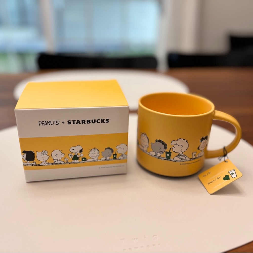 2025 PEANUTS X STARBUCKS Friendship Ceramic Mug 14 oz Snoopy Woodstock NWT